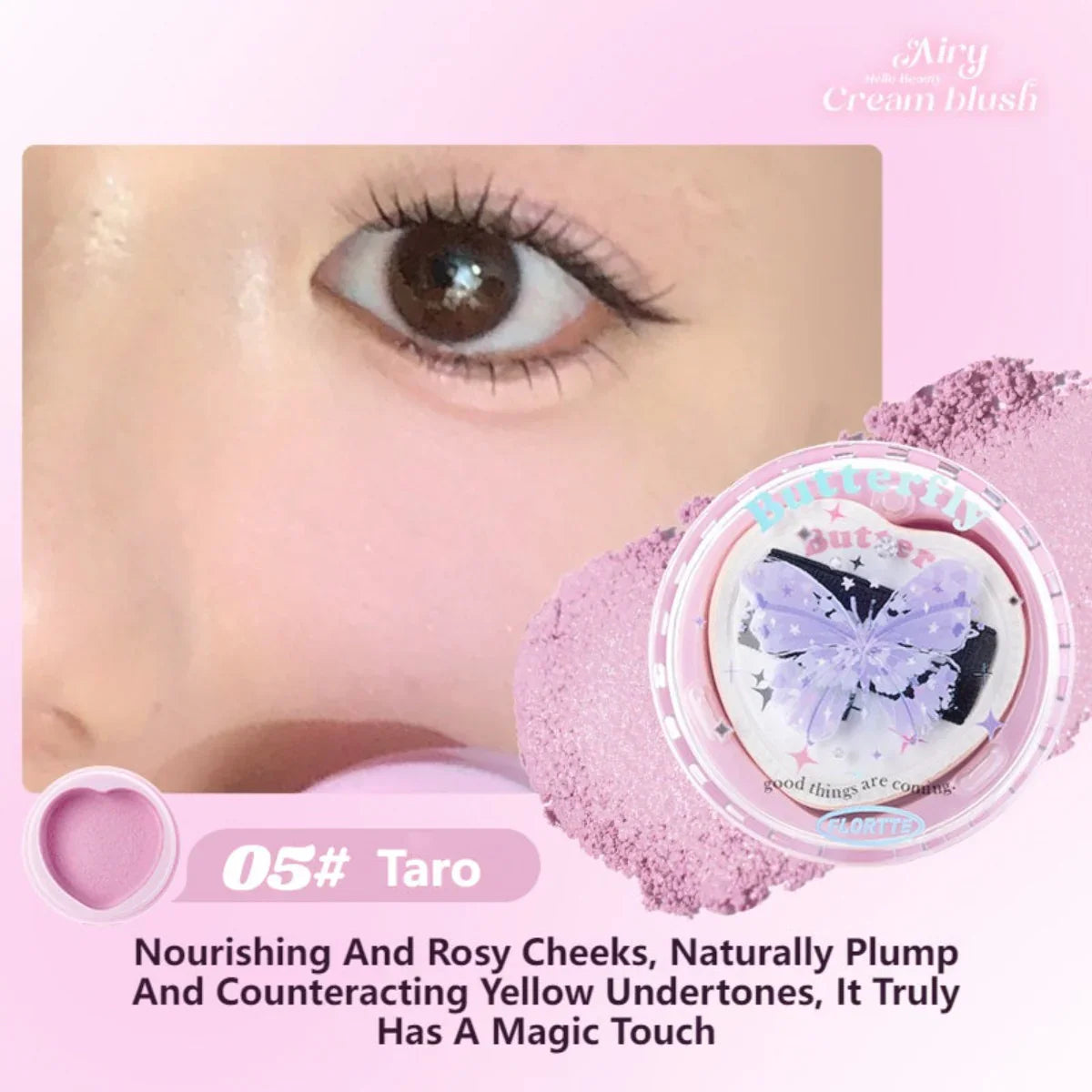 Flortte Butterfly Airy Meladerm Style Blush Cream 6g
