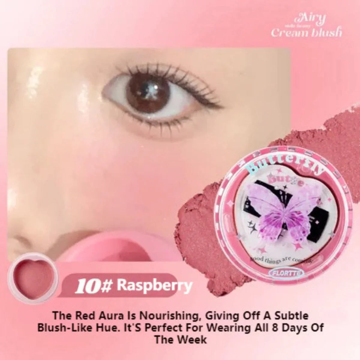 Flortte Butterfly Airy Meladerm Style Blush Cream 6g