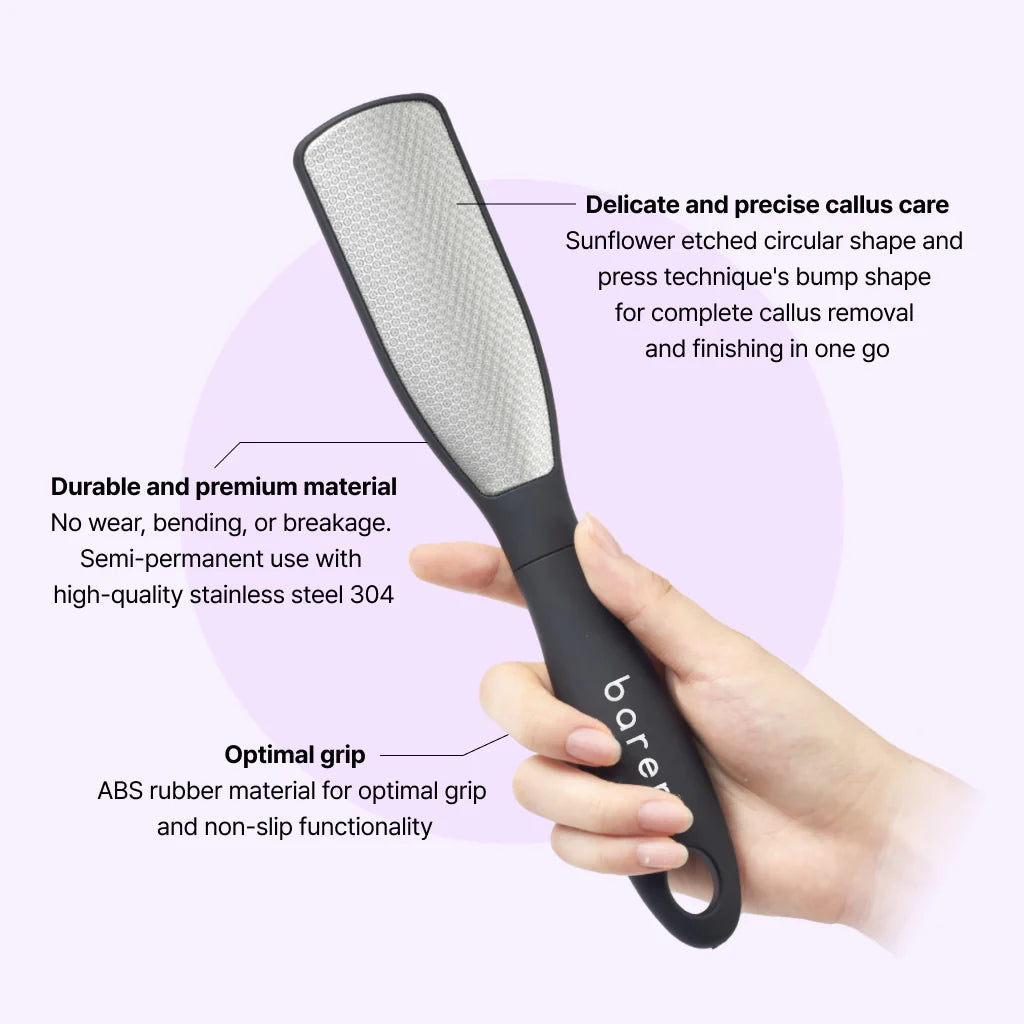Baren Callus Remover Magic Professional Stainless Steel Double-Sided Foot File