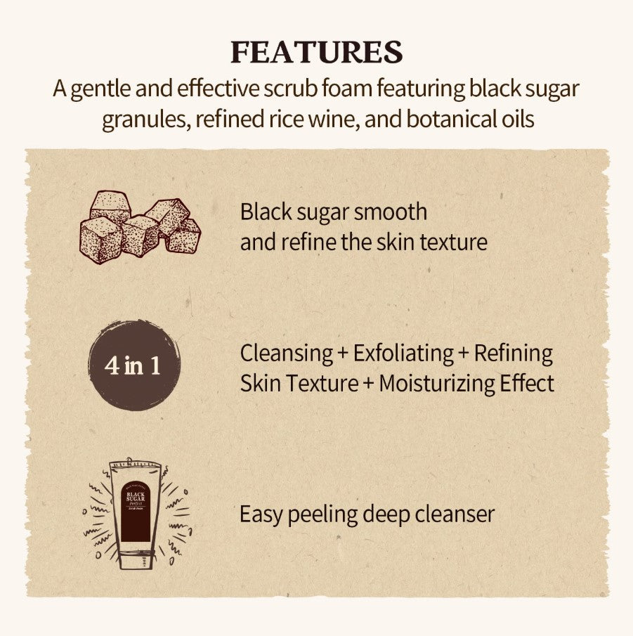 Skinfood Black Sugar Perfect Scrub Foam 180g