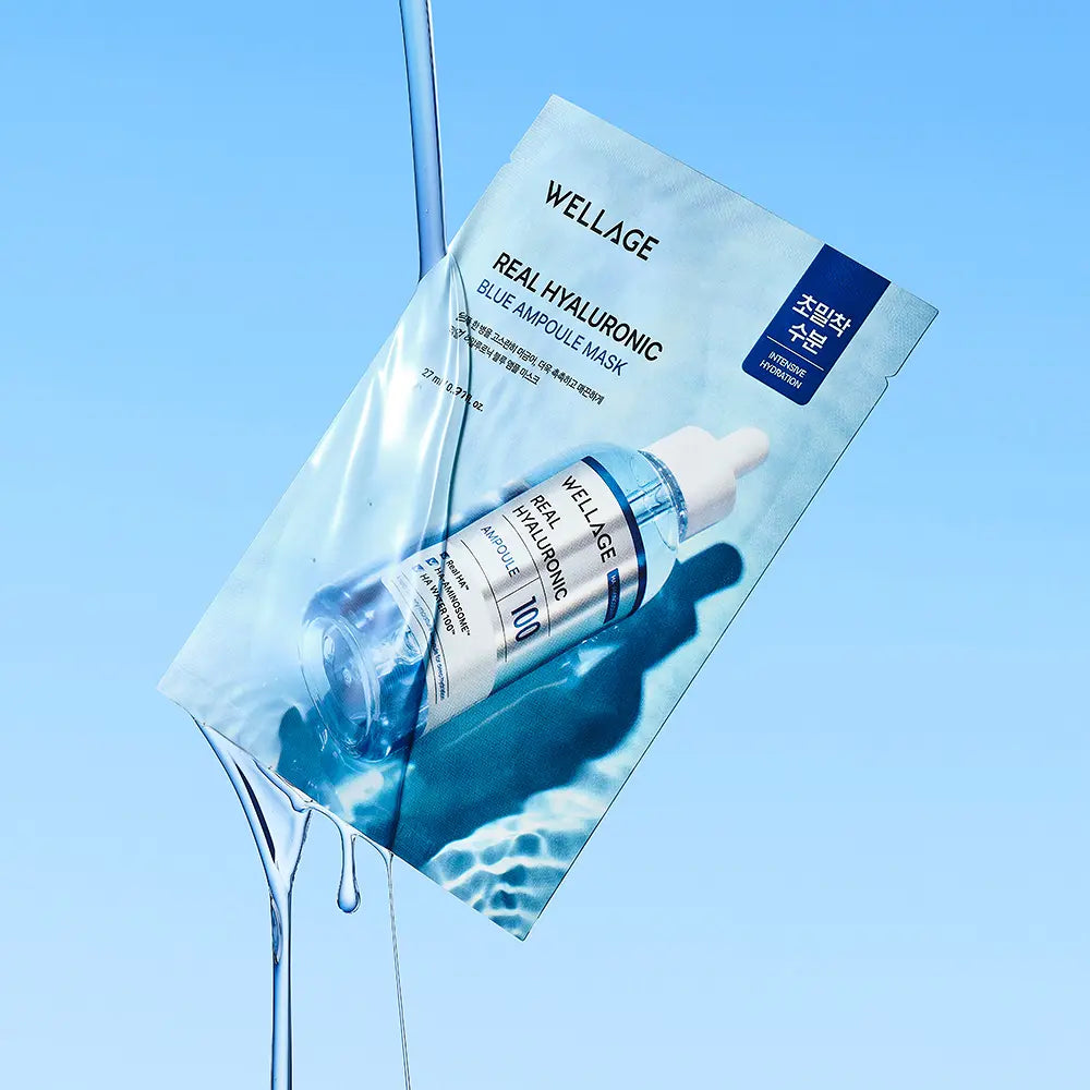 Wellage Real Hyaluronic Blue Ampoule Mask 5pc