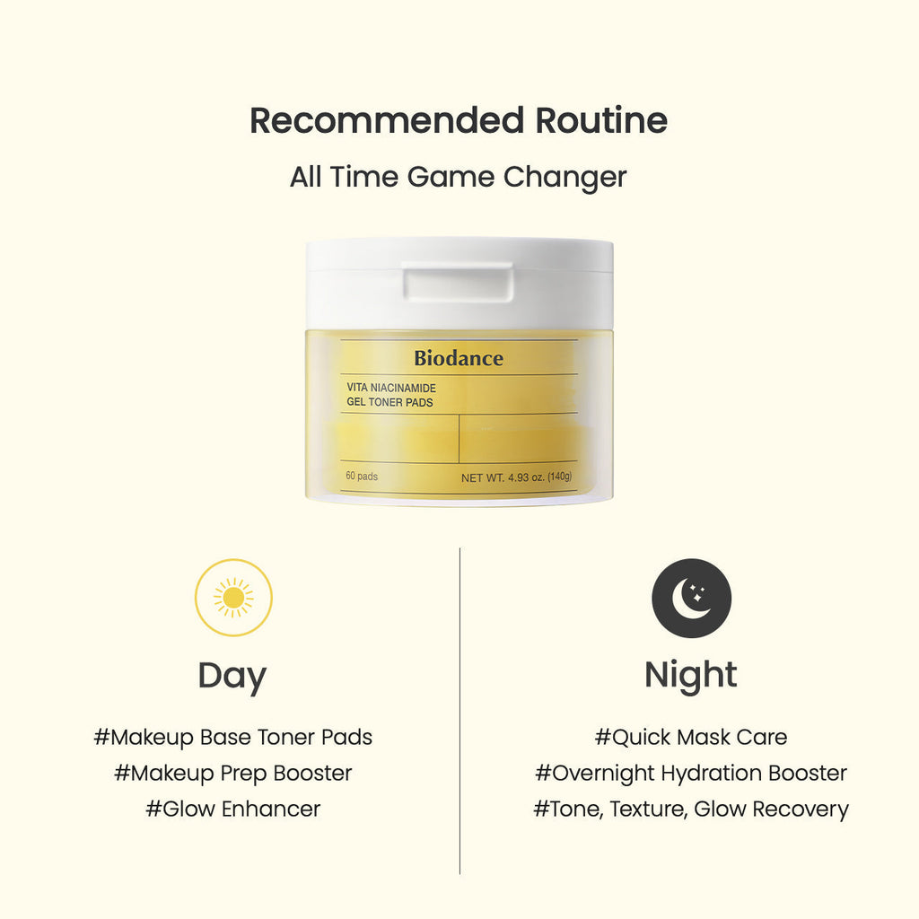 Biodance Vita Niacinamide Gel Toner Pads 60 Pads
