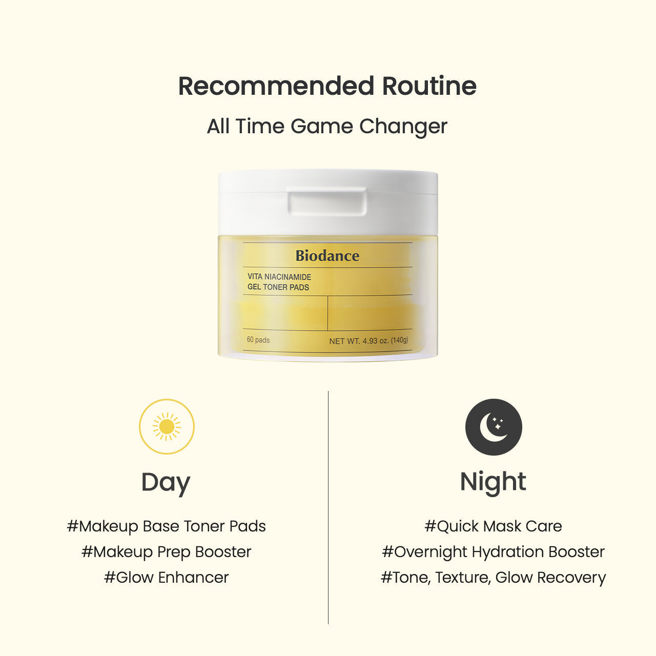 Biodance Vita Niacinamide Gel Toner Pads 60 Pads