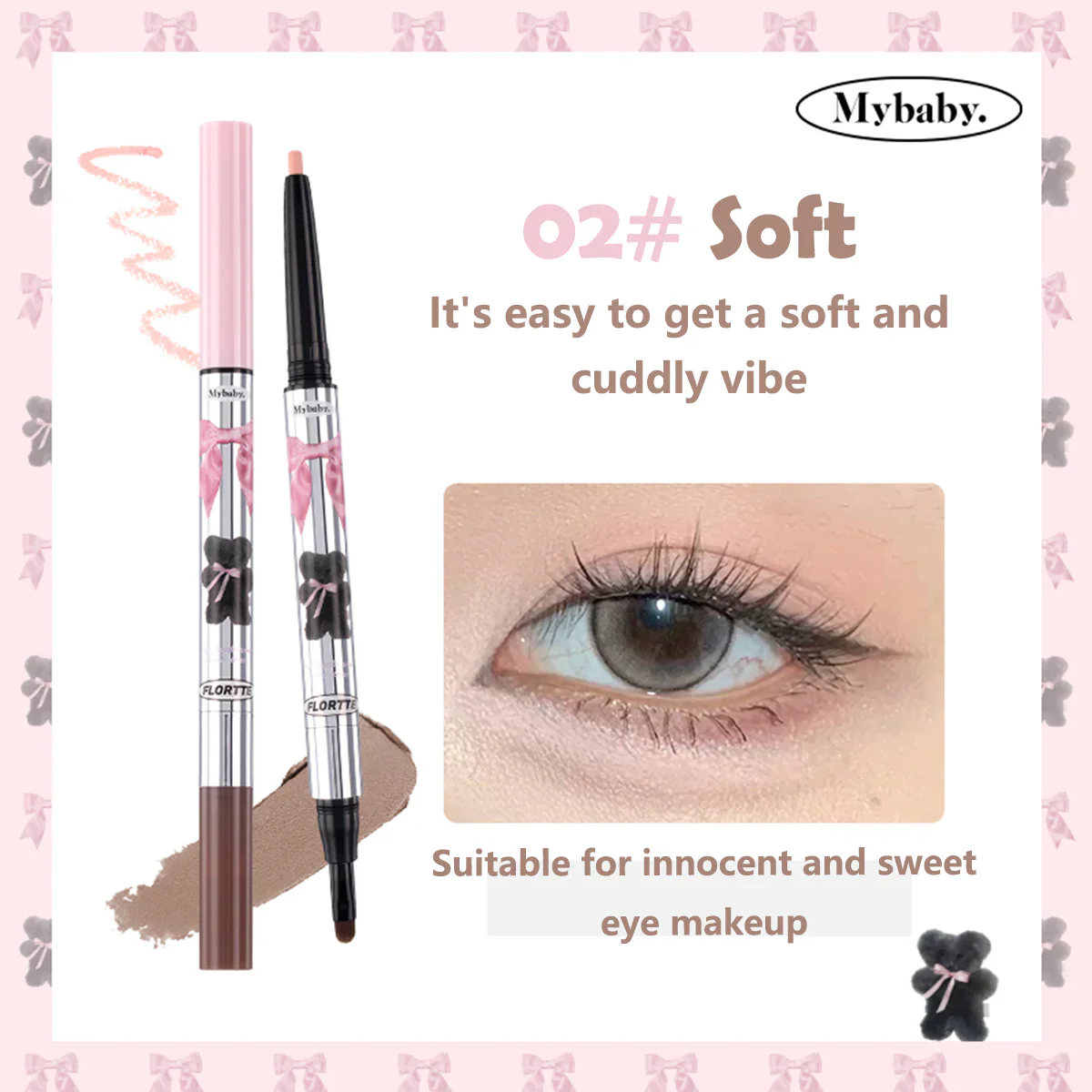 Flortte Peng Peng Princess Double-Headed Lying Silkworm Pen