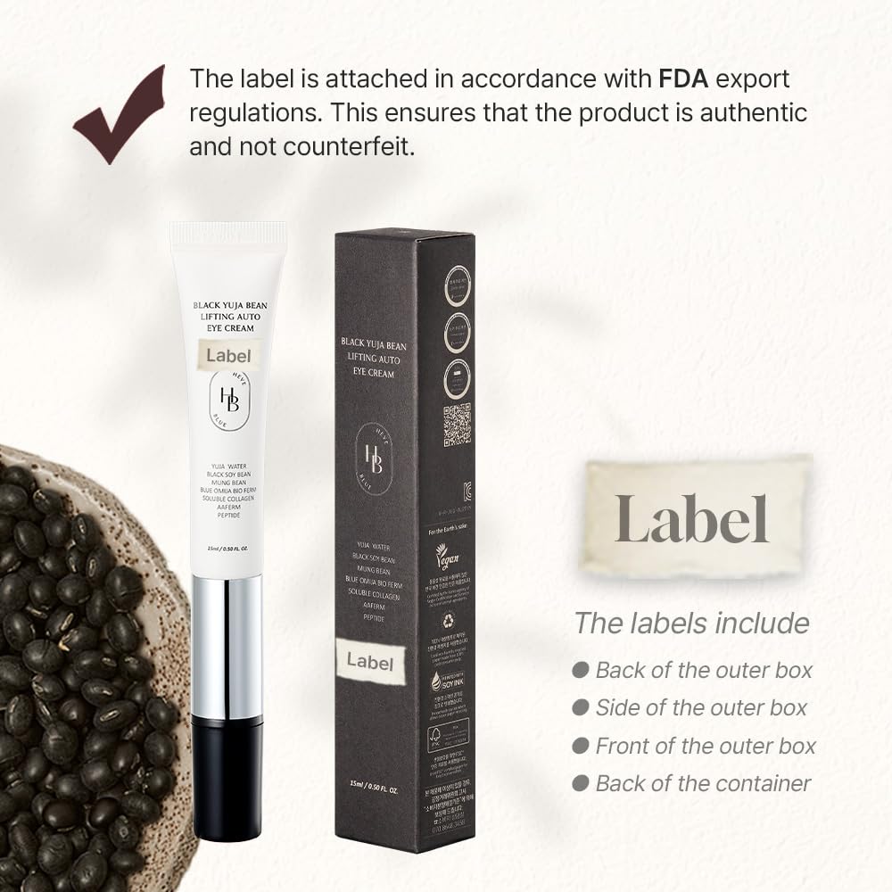 Heveblue Black Yuja Bean Lifting Auto Eye Cream 15ml
