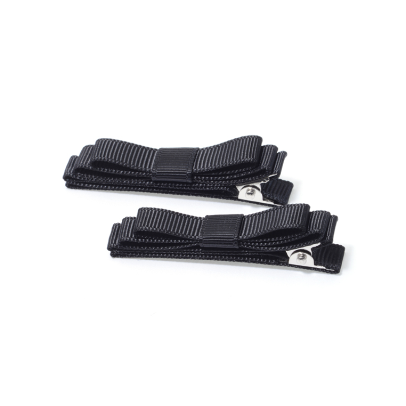 Mapepe No-crease Stick-on Hair Ribbon Clip 2p Black