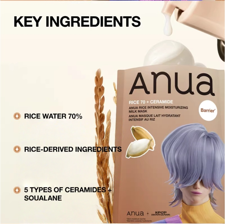 Anua X KDH Rice 70 Intensive Moisturizing Milk Mask 1Pc