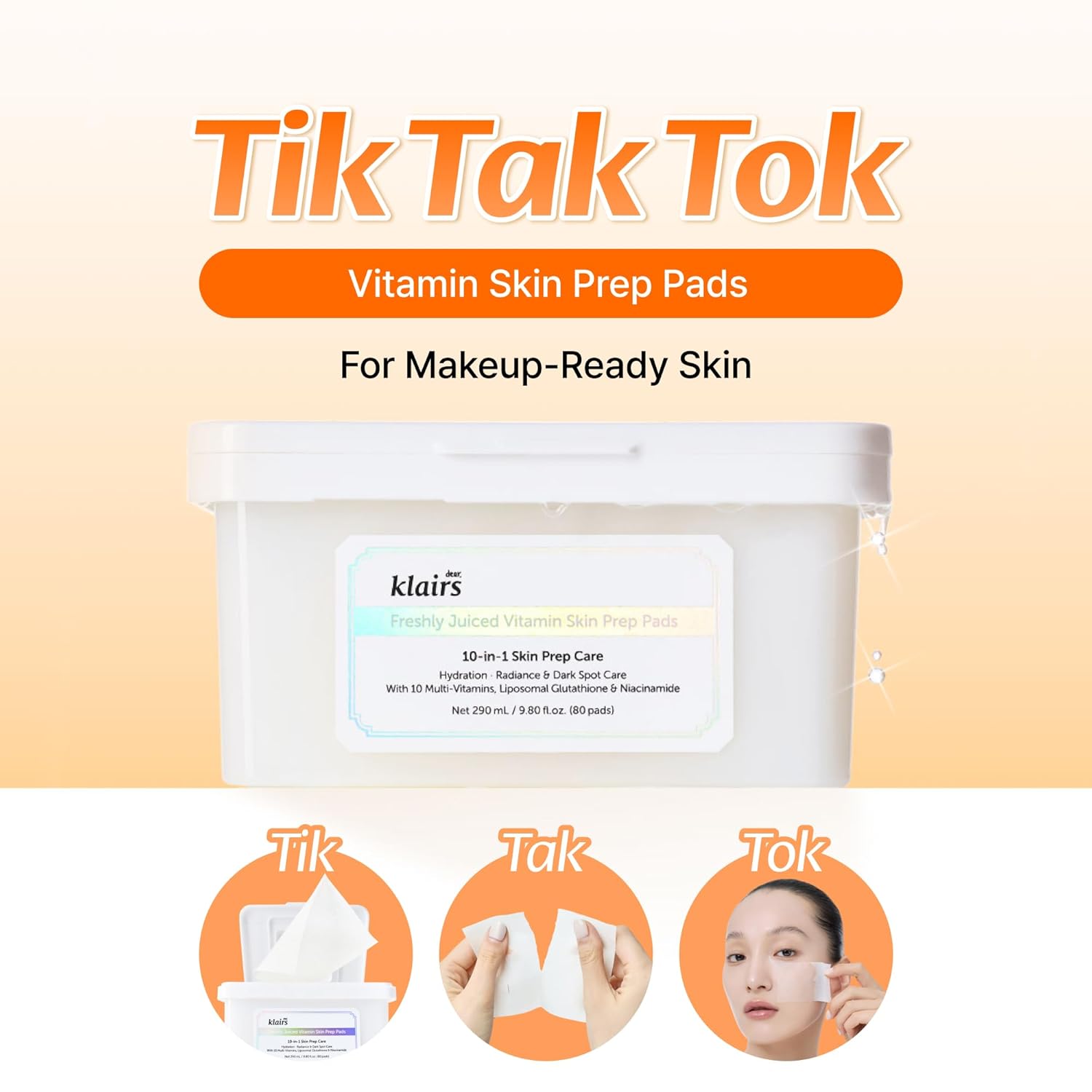 Dear Klairs Freshly Juiced Vitamin Skin Prep Pads 290ml 80Pads