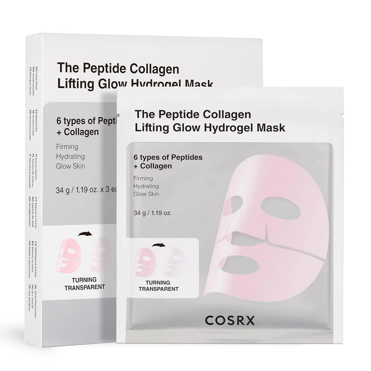 Cosrx The Peptide Collagen Lifting Glow Hydrogel Mask 3ea