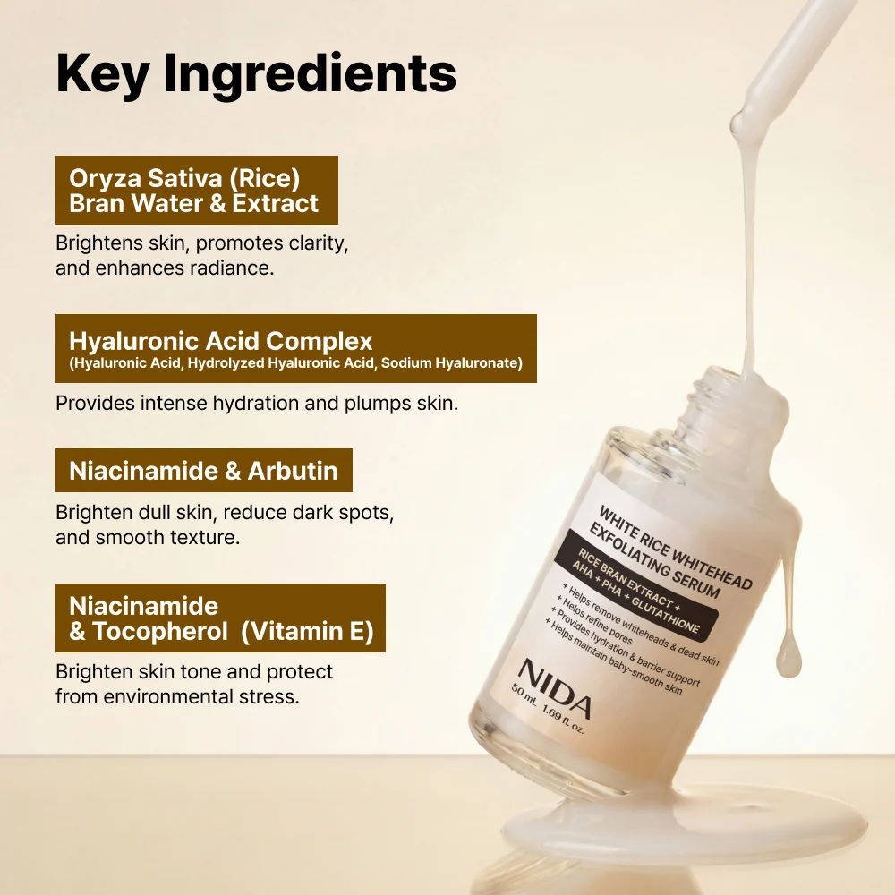 NIDA White Rice Whitehead Exfoliating Serum 50ml