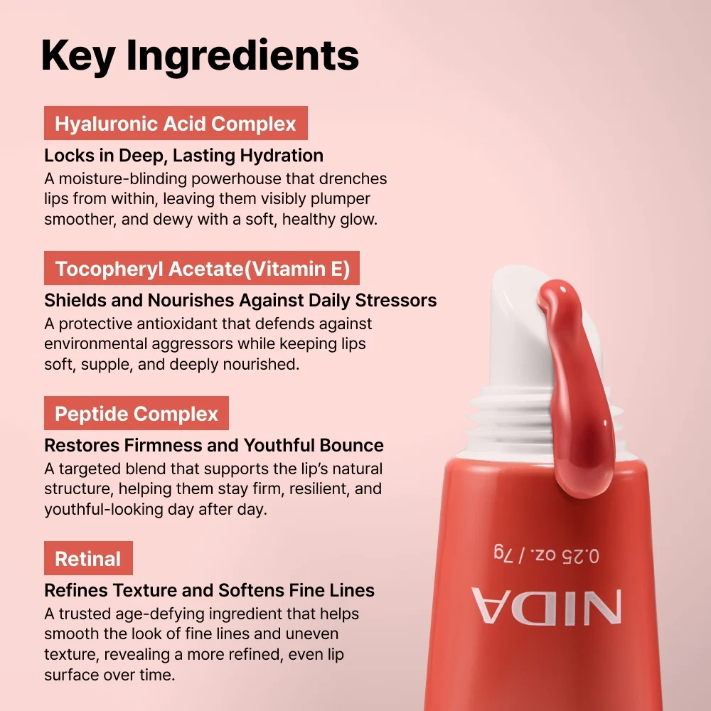 NIDA Retinal Glowy Lip Serum - Rosy Fig 7g
