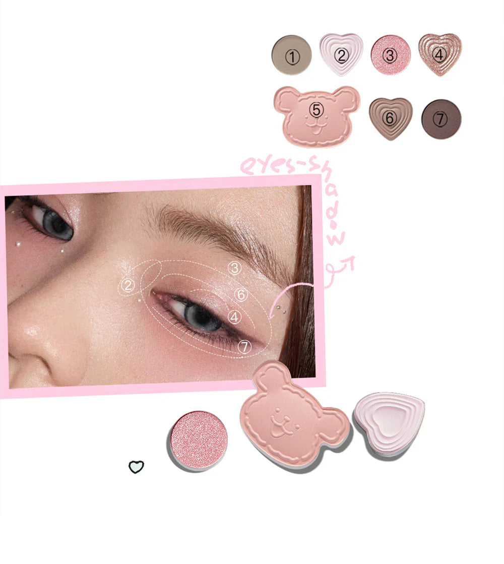 Little Ondine Puppy Hug Series 7-Color Eyeshadow Palette