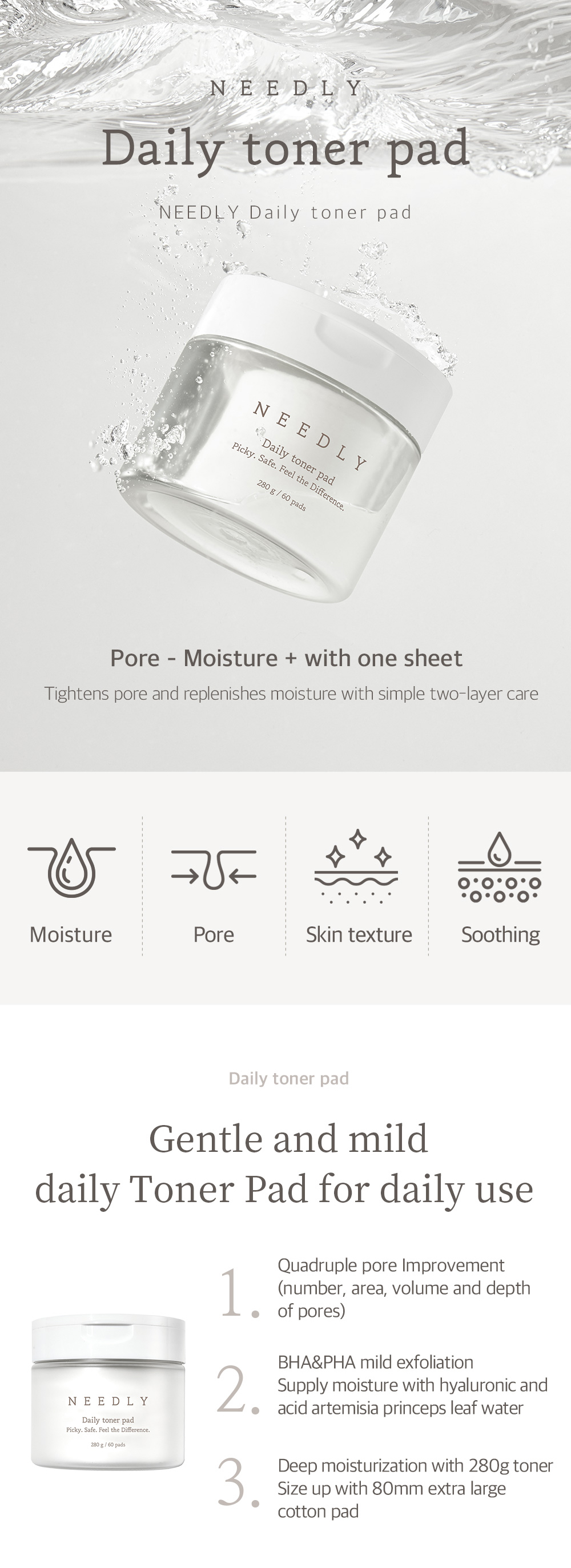 Needly Daily Toner Pad 80 Pads