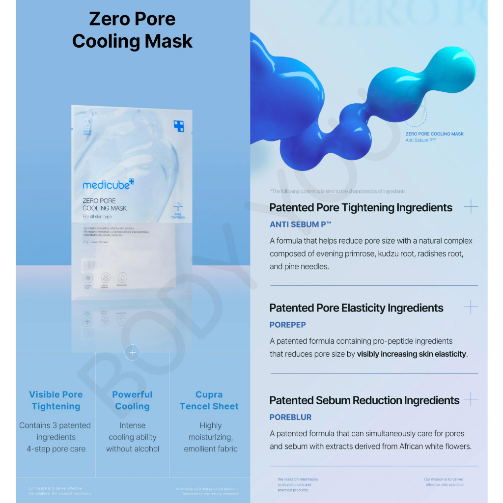 Medicube Zero Pore Cooling Mask 27g 1pc