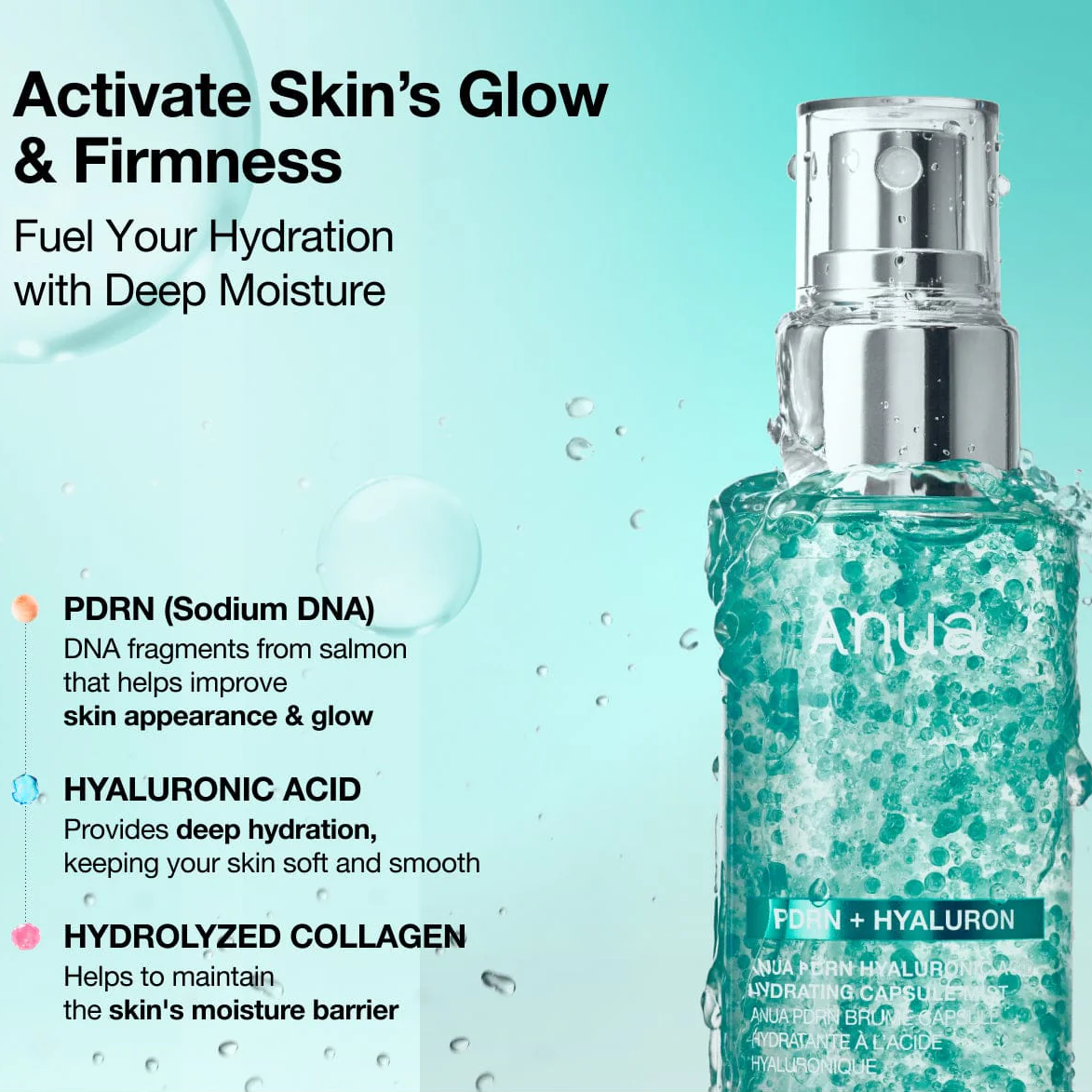 Anua PDRN Hyaluronic Acid Hydrating Capsule Mist 100ml - Image 4