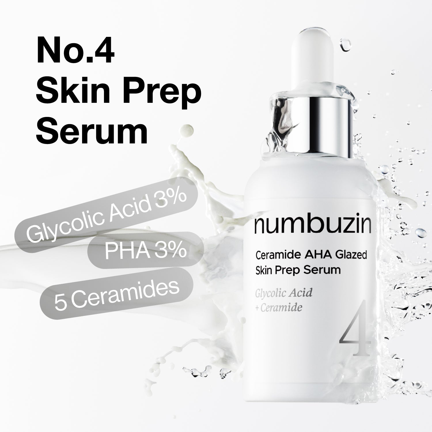 Numbuzin No.4 Ceramide Aha Glazed Skin Prep Serum 50ml